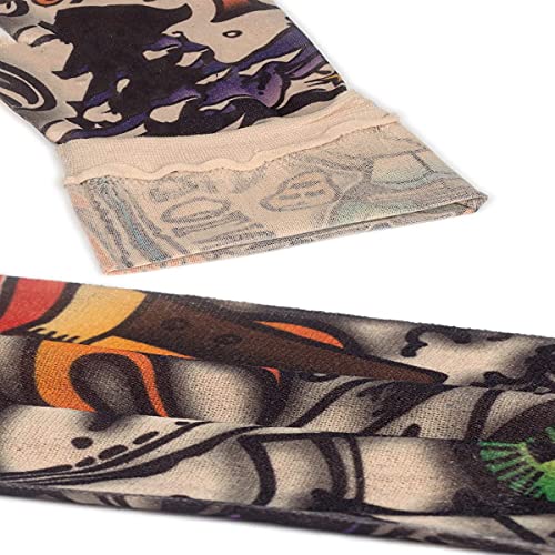 Temporary Tattoo Arm Sleeves – 12pcs Compression UV Protection