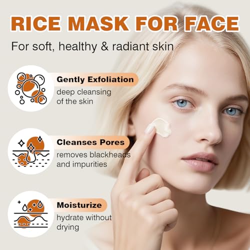 IREV Face Masks Skincare, Rice And Honey Glow Mask, Rice Masks For Face, Hydrating Face Masks For Women, Moisturizing Skincare, Gentle Clay Mask For Dry Sensitive Skin 150g