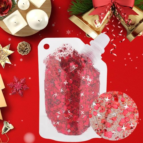 MEICOLY USA Red Body Glitter - Self-Adhesive Patriotic Sparkle