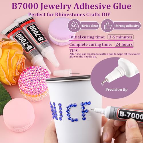 Royal Blue 30000Pcs Resin Rhinestones with Tweezers & B7000 Glue - Large Pack for Crafts & DIY Jewelry