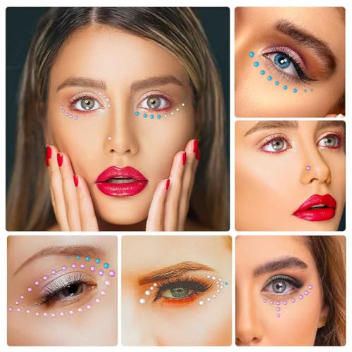 Zoestar Crystal Eye Jewels Breast Gems Festival Rave Stickers Set for Women (Style 3)