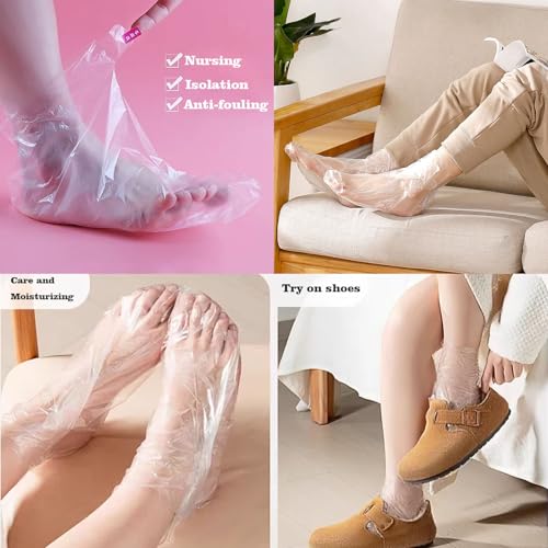 400-Pack Disposable Plastic Foot Covers for Moisturizing & Spa