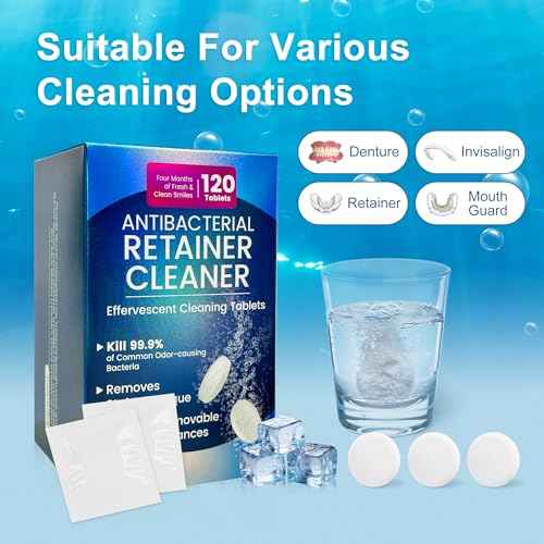 Retainer Cleanser Tablets 23mm.Ultrasonic Retainer Cleaner Tablets for Dentures and Invisalign - Effective Dental Cleaning for Teeth and Retainers-120pack