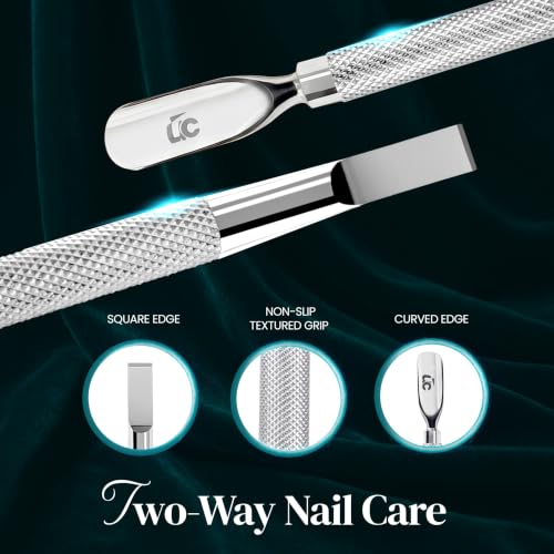 Silver Stainless Steel Cuticle Pusher & Nail Cleaner Tool - 5.5 Inch