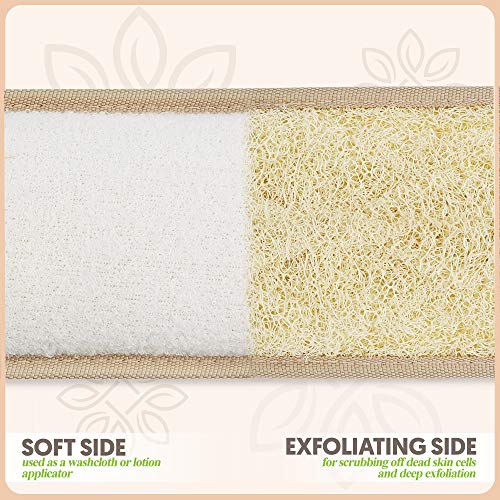 38-inch Natural Loofah Back Scrubber with Cotton Handles
