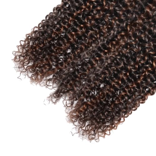 Fridnae Light Brown P1B/30 Curly Wave Human Hair Bundles 26 Inch - Double Weft Brazilian Virgin Remy Hair