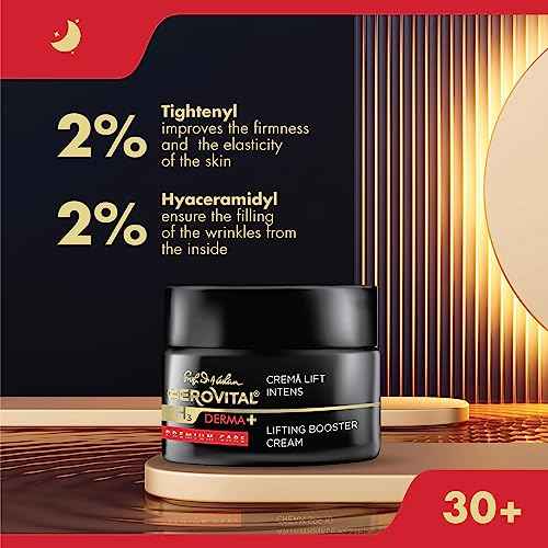 Gerovital DERMA+ Premium Care, Intense Lift Effect Face Cream, Advanced Lifting Formula, Moisturizes, Improves Firmness & Elasticity for Mature Skin, 50 Milliliters