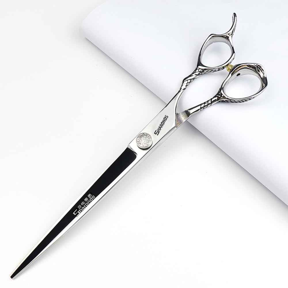 6/7/8 Inch Professional Hairdressing Scissors Barber Rose Pattern Hair Stylist Shears Styling Tool Japanese Stainless Steel Clippers (8-in cutting scissors)