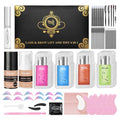 Lash Lift Color Kit Black Eyelash Perm Kit with Lash Lift Glue, Instant Curled and Voluminous Coloring with Black Hair Colors, Complete Tools for Salon Home