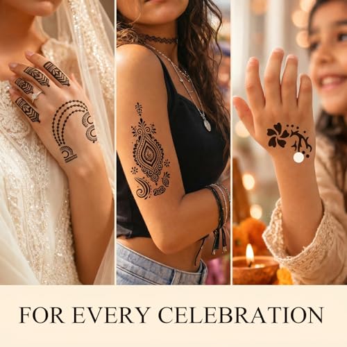 Henna Tattoo Stencil Kit - 97 Designs, 18 Reusable Sheets