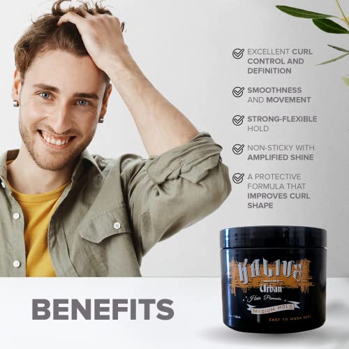 KALIVE Medium Hold Water-Based Pomade for Men - 4 oz
