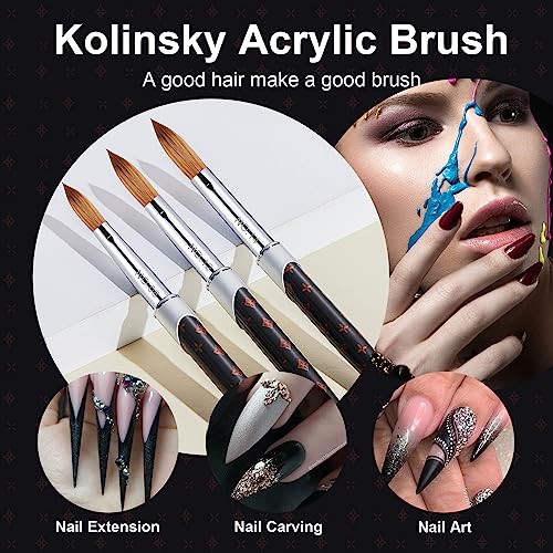 Kolinsky Acrylic Nail Brush Set - Size 10 & Cleanup Brush