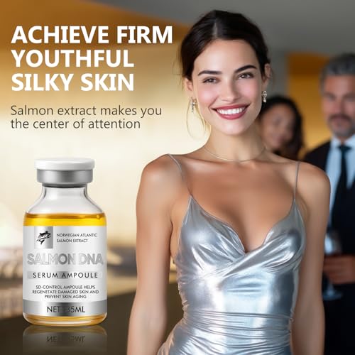 Salmon Collagen Ampoule Serum - Pure Marine Collagen Booster for Face - Age-Defying & Revitalizing Formula for Fine Lines, Dark Spots & Elasticity - Improves Skin Radiance & Hydration