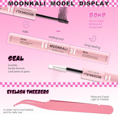 MOONKALI Manga Lash Clusters Kit Natural Waterproof Eyelash Extension 10-16MM CC Curly - Includes Lash Kit-Manga Variation