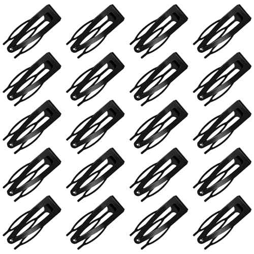 20 Pcs Double Grip Metal Snap Hair Clips for Women/Girls,Small Barrettes for Thin/Fine/Short Hair,Strong Hold Hair Accessories, (Black)