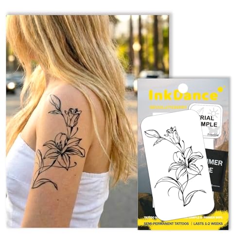 Semi-Permanent Lily Tattoo | Waterproof, Lasts 1-2 Weeks