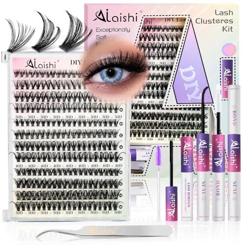 Lash Clusters Kit, DIY Eyelash Extensions 9-16mm, 280pcs D Curl Fluffy