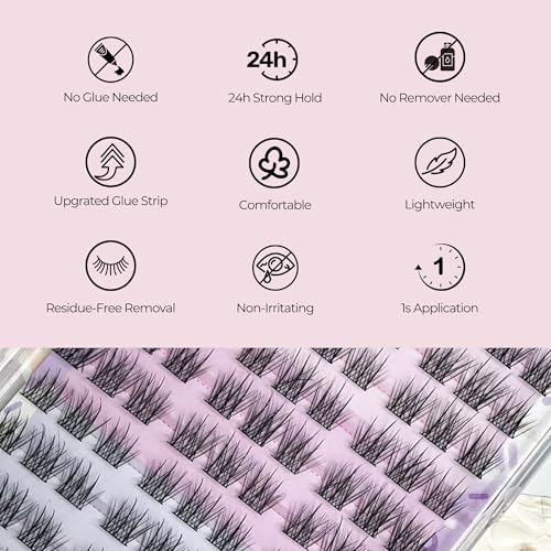 Self-Adhesive Lash Clusters Natural Look Pre-Glued 8-15mm Kit