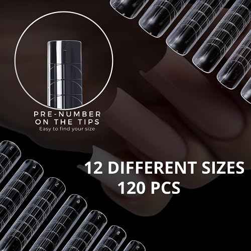 Dual Nail Forms ARCH SQUARE Structure Poly gel Forms Full Cover Molds 12 Sizes for Solid Gel Glue Art Design Salon&DIY