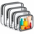 Clear Makeup Bag 4 Pack - TSA Approved Travel Toiletry Organizer