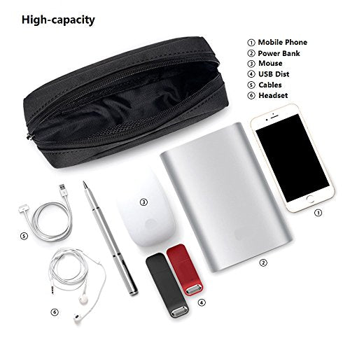 Electronics Accessories Organizer Bag - Small Black Case