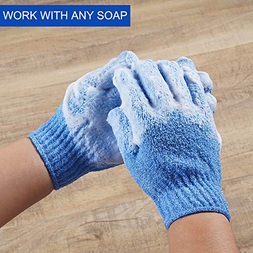 10 Pairs Exfoliating Shower Gloves, 100% Nylon Double-Sided