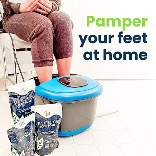 Tea Tree Oil Foot Soak with Epsom Salt Callus Remover for Feet with Extra Strength Gel & Foot Pumice Stone Set - Easy Way to Remove Hard Calluses & Dead Skin Build-Up - Professional at-Home Foot Care