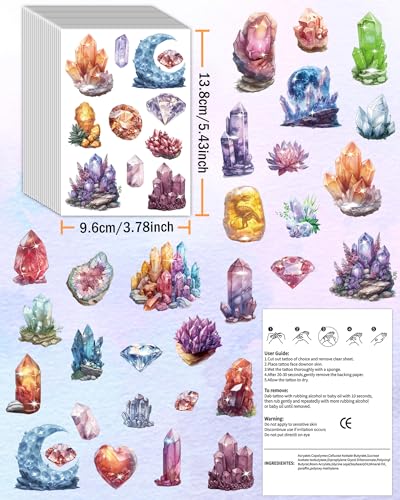 Crystal Temporary Tattoos - 244 Gems Diamond Party Decorations