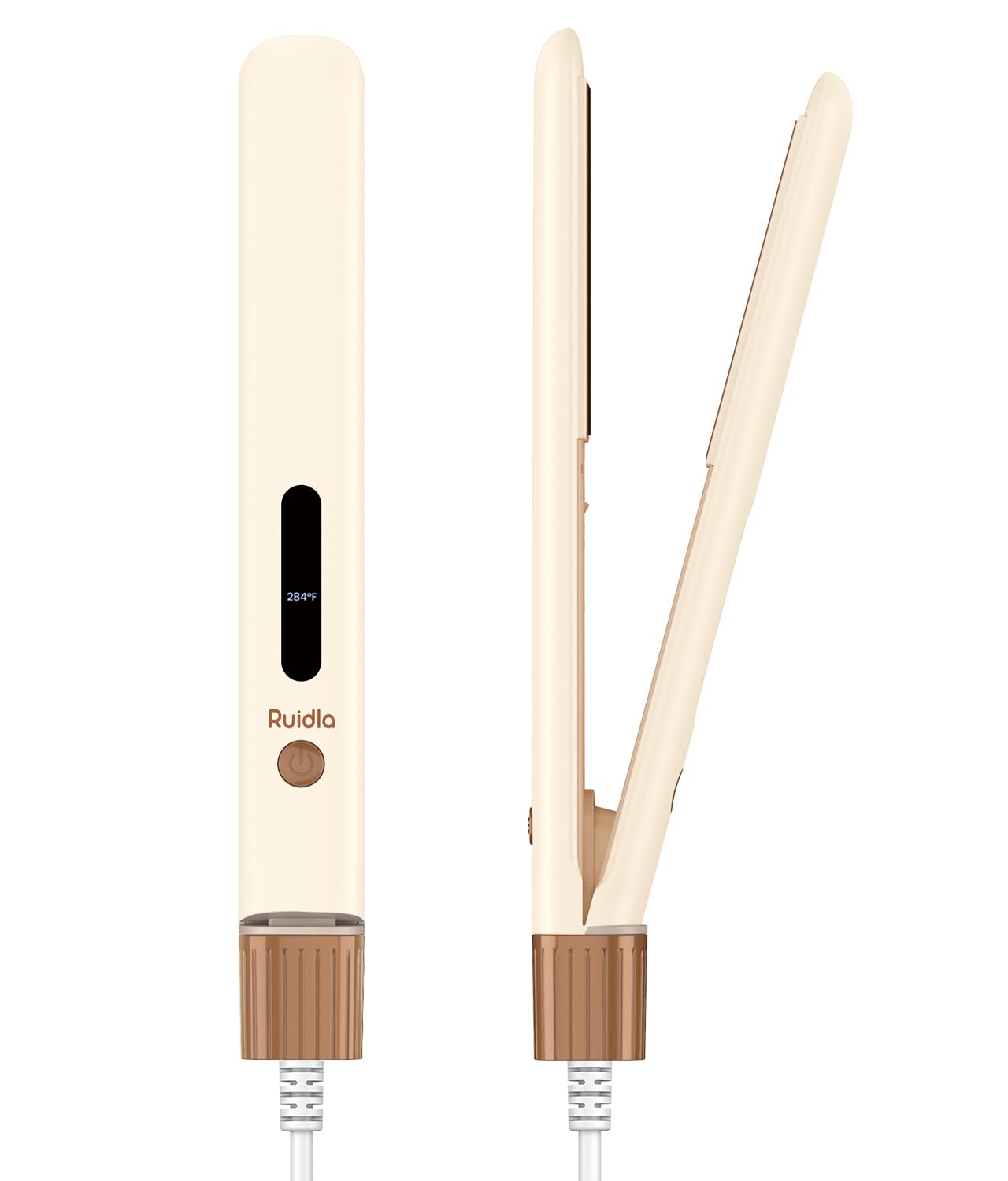 2-in-1 Hair Straightener and Curling Iron, 1" Ceramic Flat Iron & Curling Wand with Ionic & Plant Coating, 6 Adjustable Temperatures, Automatic Shut-Off, Reduces Frizz for Shinier, Smoother Hair