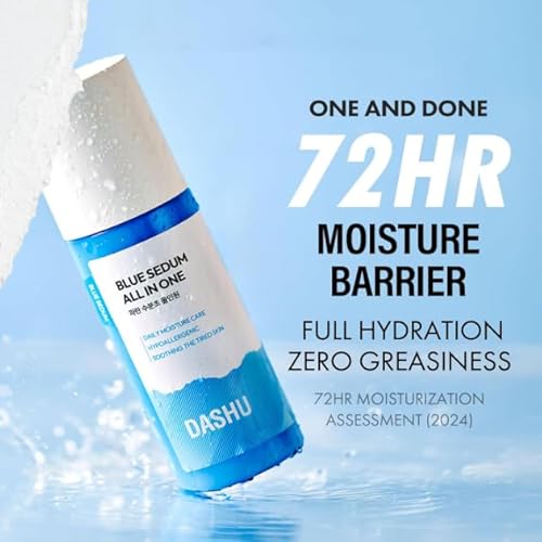 DASHU Blue Sedum Moist All-in One | Hydrating Moisturizer Face Cream 8 Types of Hyaluronic Acids | Gentle Face Moisturizer 5.07 fl oz