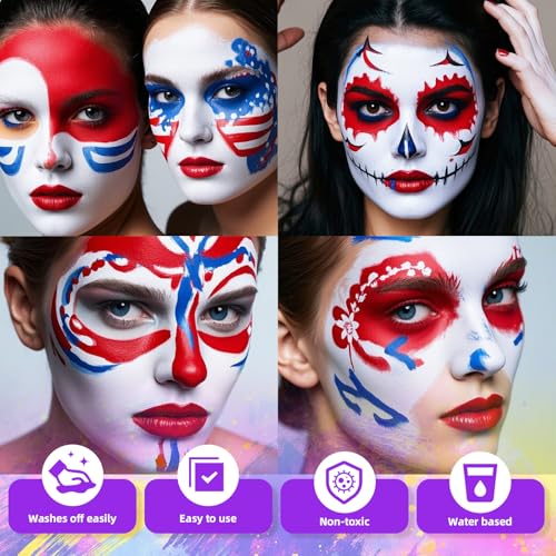 YBUETE 3Pcs Face Body Paint Set - Halloween Costume Party