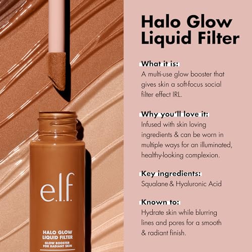 e.l.f. Halo Glow Liquid Filter - Complexion Booster with Hyaluronic Acid, Vegan, 1 Fair