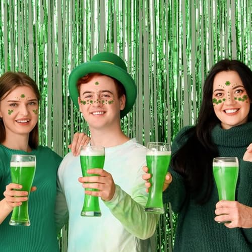 St. Patrick's Day Green Shamrock Face Temporary Tattoos (2pcs)