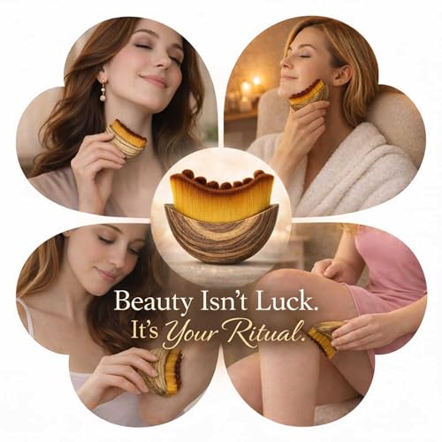 VELUNEA Lymphatic Contour Face Brush - Facial Massage Tool for Depuffing