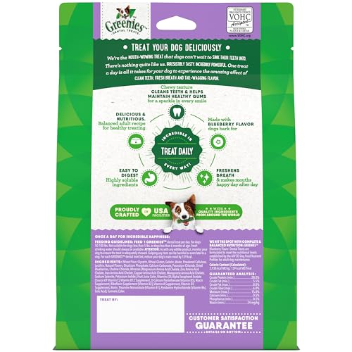 Greenies Large Natural Dental Care Dog Treats Blueberry Flavor, 12 oz. Pack (12 Treats)