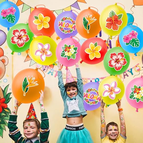 72pc Luau Party Favors Set - Balloons & Tattoos