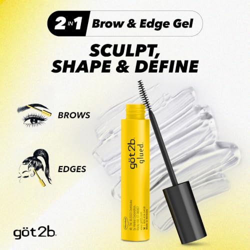 got2b Glued Brow & Edge Control Gel 0.54 Fl Oz - Strong Hold, Clear, Pack of 1