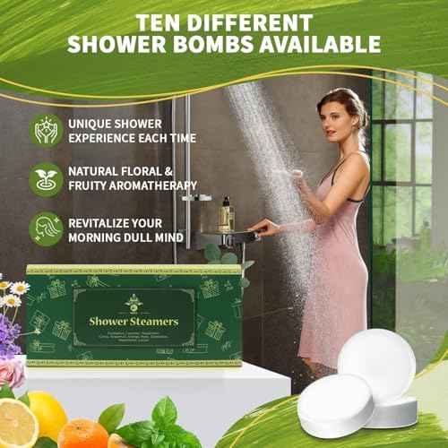Shower Steamers Aromatherapy, Christmas Birthday Gifts for Women Men, 10 Different Shower Bombs with Fruity Floral Fragrances, Self Care Spa Gifts White Elephant Stocking Stuffers