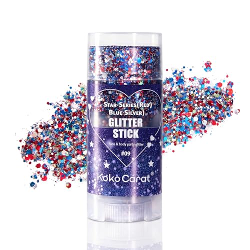 Red White Blue Glitter Stick for Face & Body