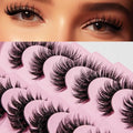 Russian Strip Lashes 7 Pairs D Curl Fluffy Wispy Mink