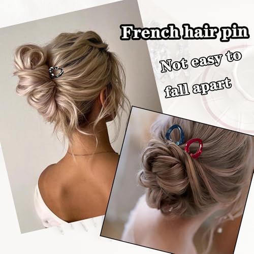 Black French Twist Hair Pins for Women - Elegant 4.2 Inch Styling Accessories