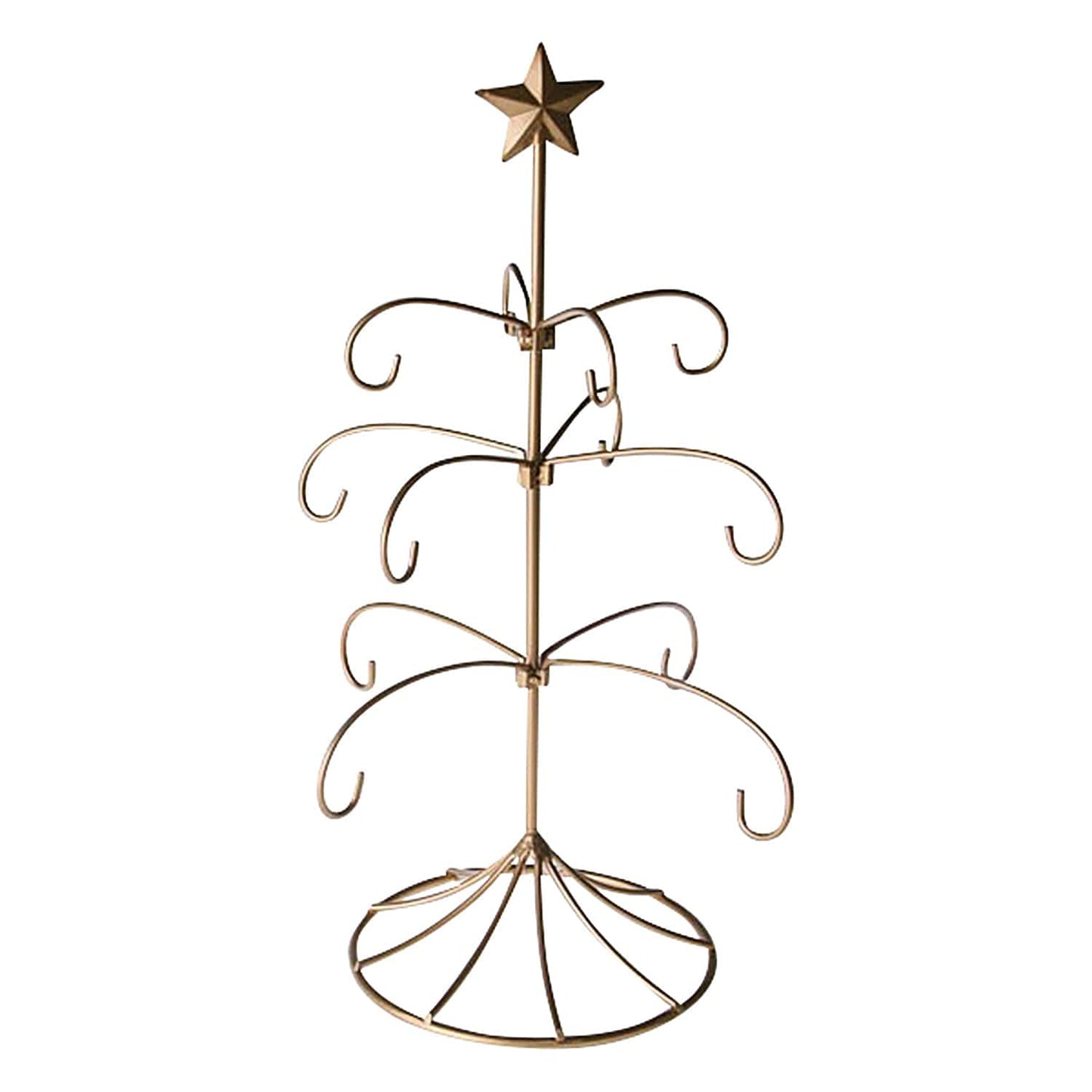 SIGNALS Christmas Tree Ornament Stand - Bride's Traditional Metal Ornament Display Tree Stand Holder - 18 Inch Table Top Christmas Tree Stand Holds 12 Ornaments