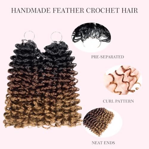 Celie Miracle Knots Crochet Hair Feather Style 12 Inch T30/27 for Black Women