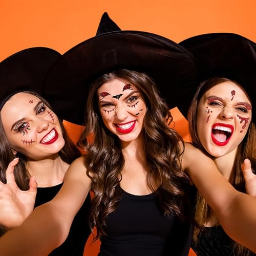 Halloween Face Jewels Tattoo Stickers – Vampire Bat Gems