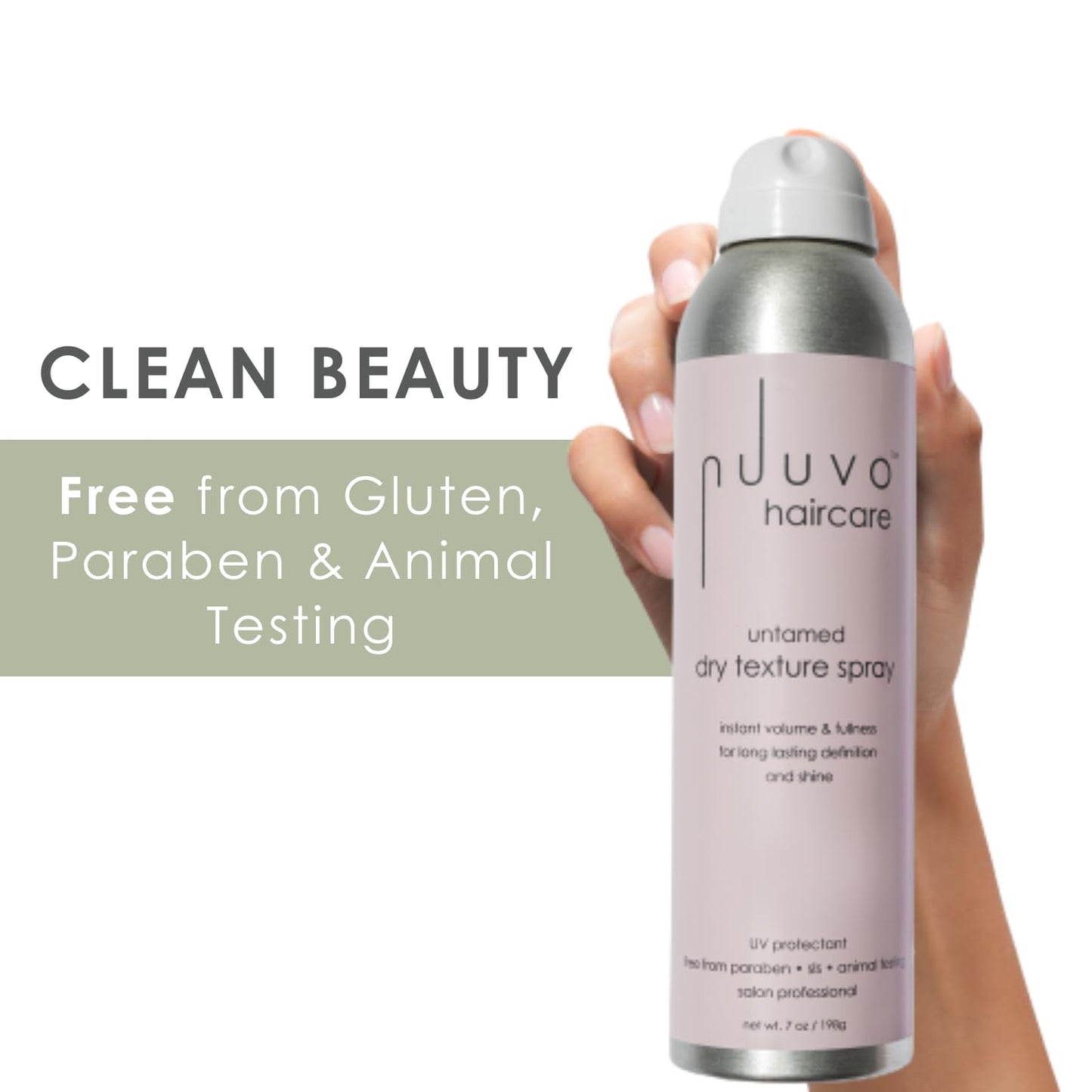 Nuuvo Untamed Dry Texture Spray Volumizing & Texturizing Spray for Lightweight Effortless Styles, UV Protection, Matte Finish, Cruelty-Free, 7oz