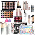 Full Makeup Kit for Girls - Eyeshadow Palette, Lip Gloss & Lipstick, Makeup Brushes, Foundation, Concealer, Mascara, Powder, Makeup Bag