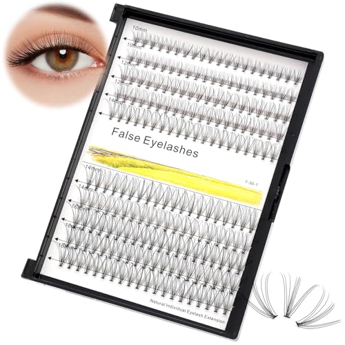 ¡æVayator 10-18mm Mixed Tray Mink Eyelash Extension Natural 3D Russian Volume Faux Eyelashes Individual 20D/30D/40D/50D To Choose 200pcs Clusters Lashes Makeup (10D-14+16mm Mixed)
