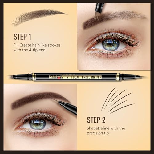Soleira Waterproof Eyebrow Pen with Microblading 4-Tip & Brush