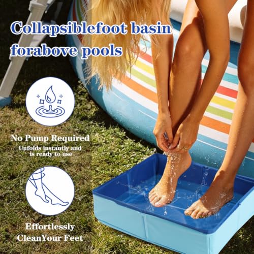 Collapsible Pool Foot Bath Basin for Above Ground Pool - Rinse & Clean Feet