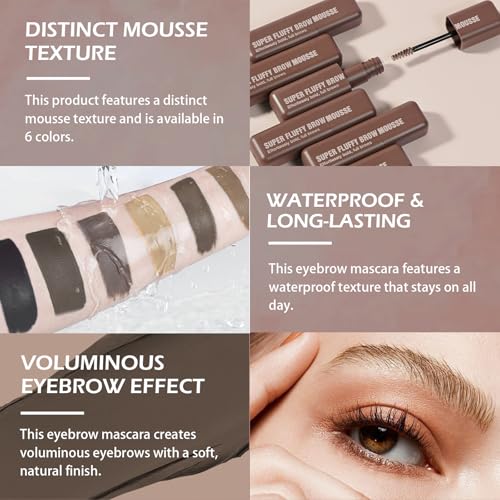 Euphily Brow Super Fluff Eyebrow Mousse Set A Black Brown Volumizing & Waterproof